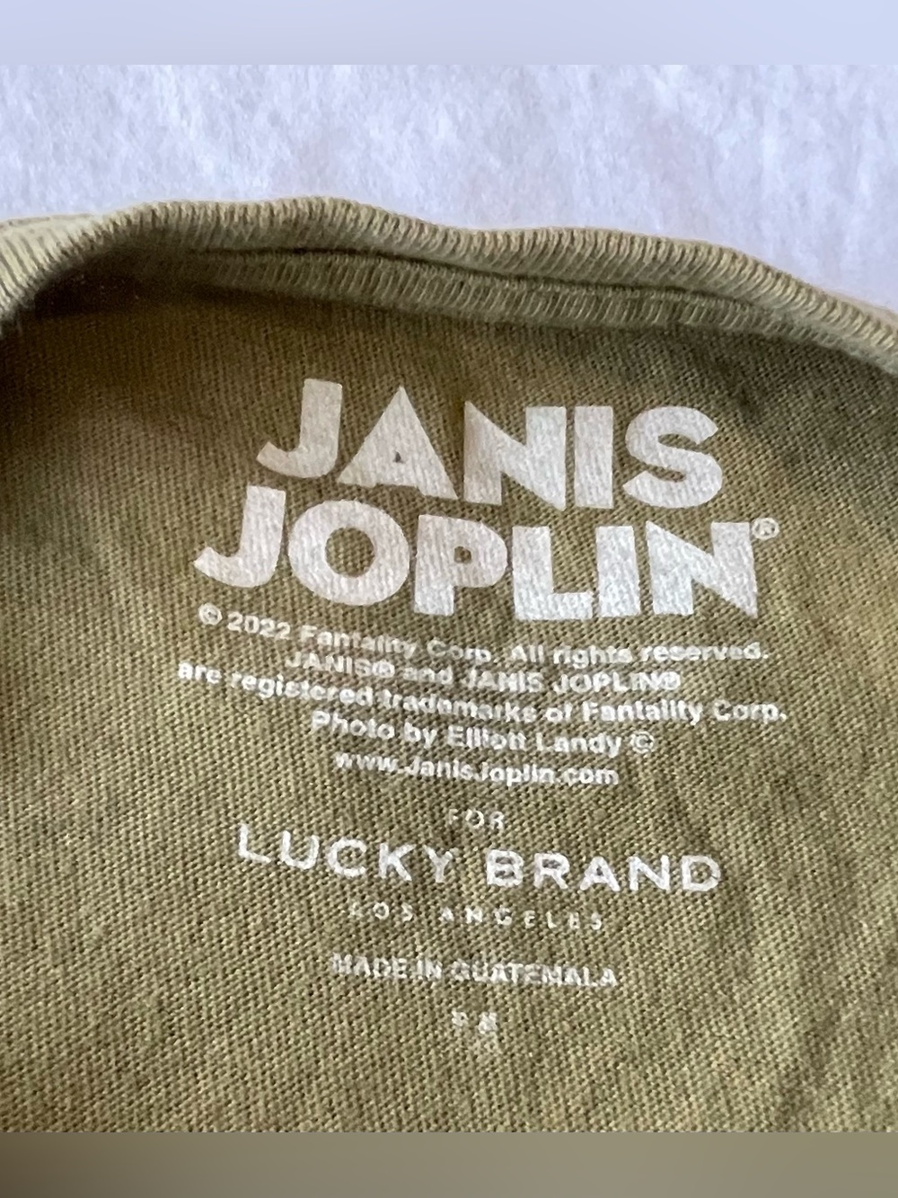 Lucky Brand - Janis Joplin Kosmic Blues Graphic Tee - Olive Green- M - Picture 3 of 4